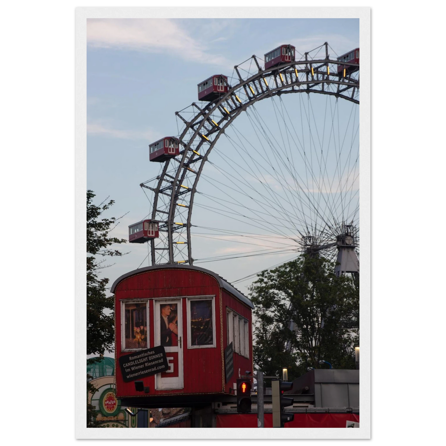 Historic Prater Ferris Wheel (Wiener Riesenrad) in Vienna, Austria, one of the oldest and most famous Ferris wheels in the world on wooden framed wall art