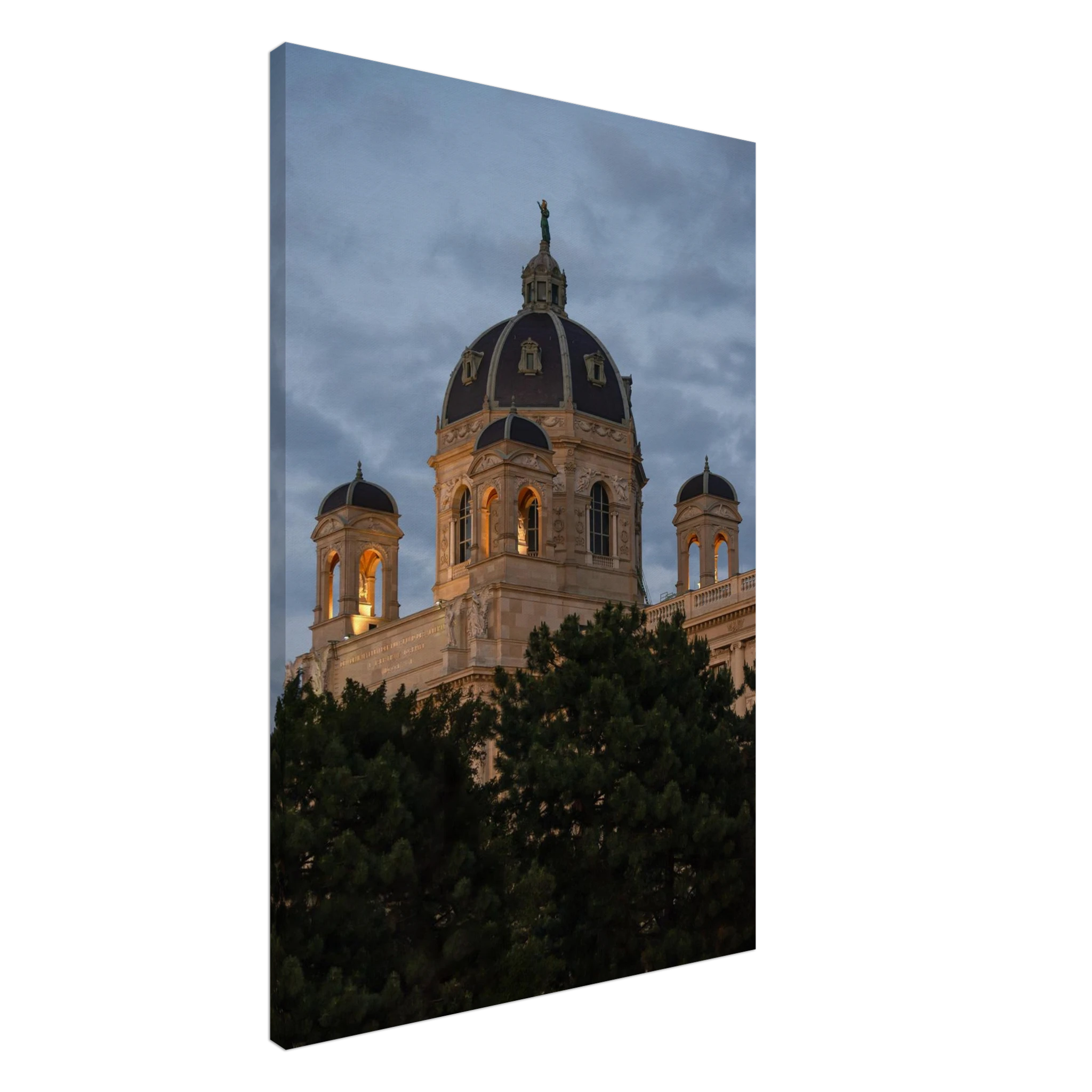 Exterior view of the Kunsthistorisches Museum on Canvas Print wall art in Vienna, Austria, a grand historic art history museum building