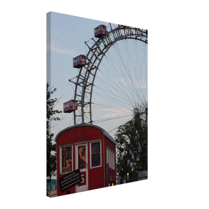 Historic Prater Ferris Wheel (Wiener Riesenrad) in Vienna, Austria, one of the oldest and most famous Ferris wheels in the world on Canvas print wall art