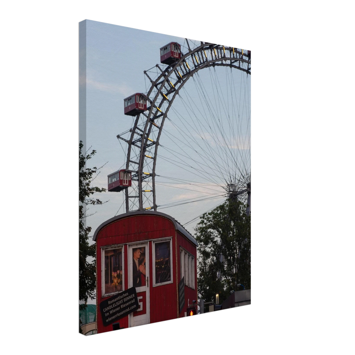 Historic Prater Ferris Wheel (Wiener Riesenrad) in Vienna, Austria, one of the oldest and most famous Ferris wheels in the world on Canvas print wall art
