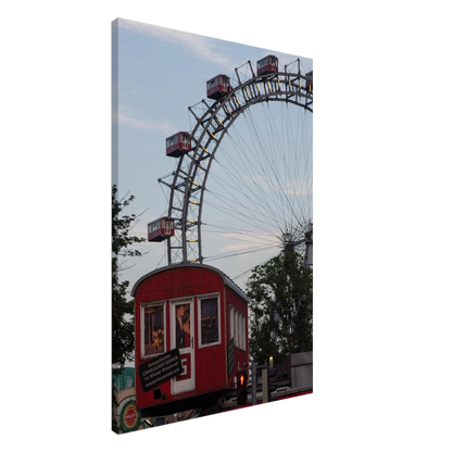Historic Prater Ferris Wheel (Wiener Riesenrad) in Vienna, Austria, one of the oldest and most famous Ferris wheels in the world on Canvas print wall art